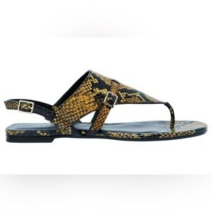 LONGCHAMP  New $575 Calvacade Snakeskin Pattern Sandals EU 38 - US 7